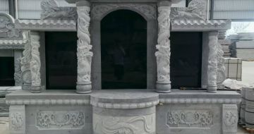 长治 芝麻灰高档墓碑，土墓，可定制