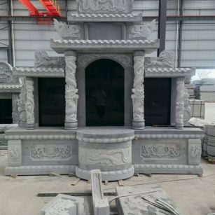 长治 芝麻灰高档墓碑，土墓，可定制