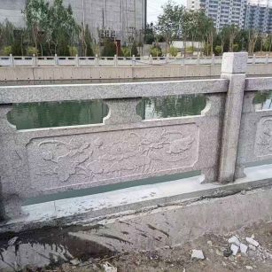 长治 芙蓉白大花桥梁、河道，石材栏杆、围栏、护栏