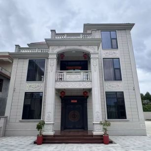 长治 芝麻白石材别墅干挂案例展示