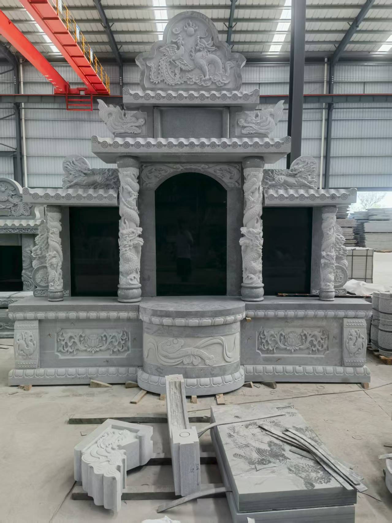 长治 芝麻灰高档墓碑，土墓，可定制