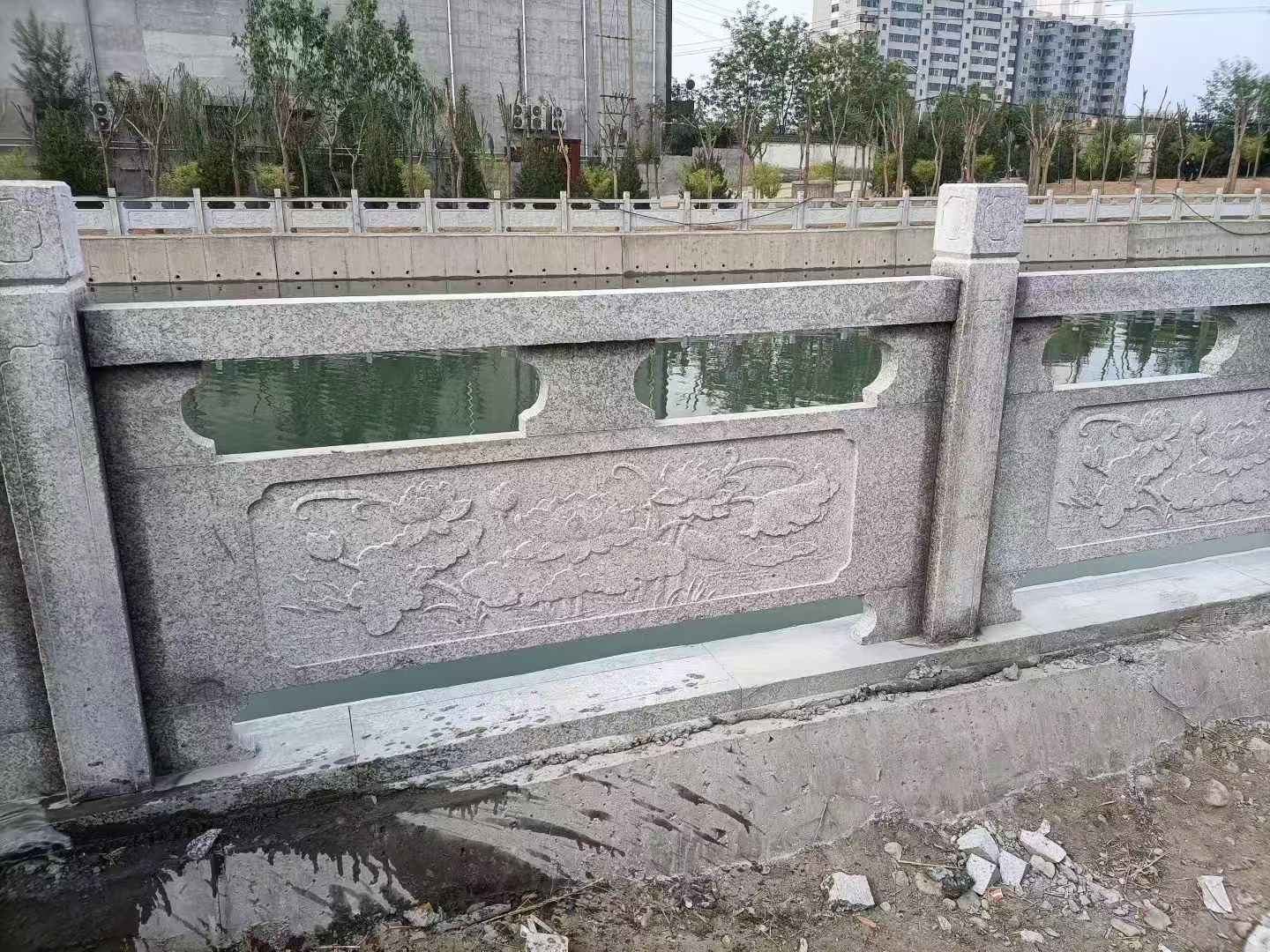 长治 芙蓉白大花桥梁、河道，石材栏杆、围栏、护栏