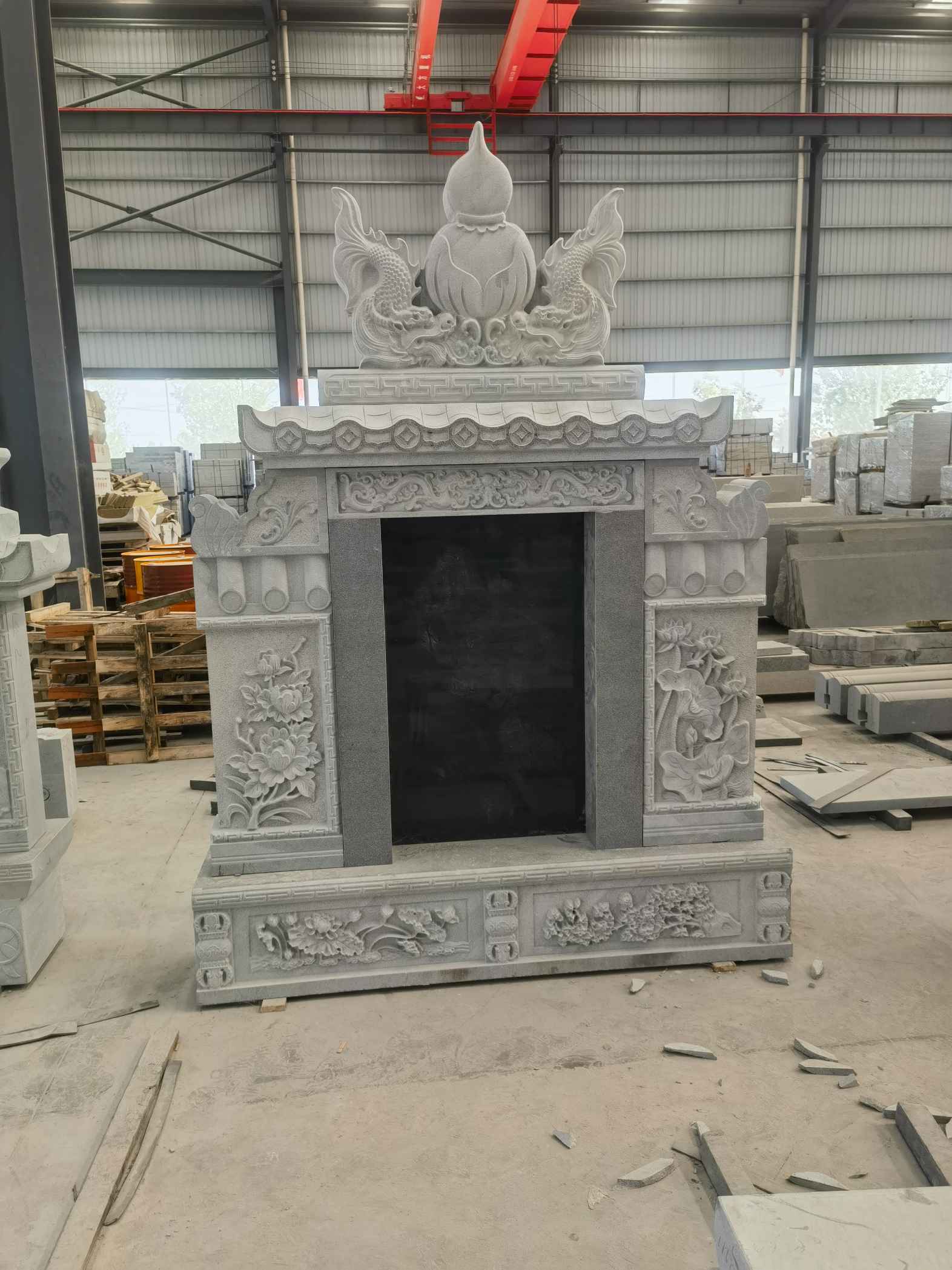 长治 芝麻灰高档墓碑、土墓，一套也支持定做