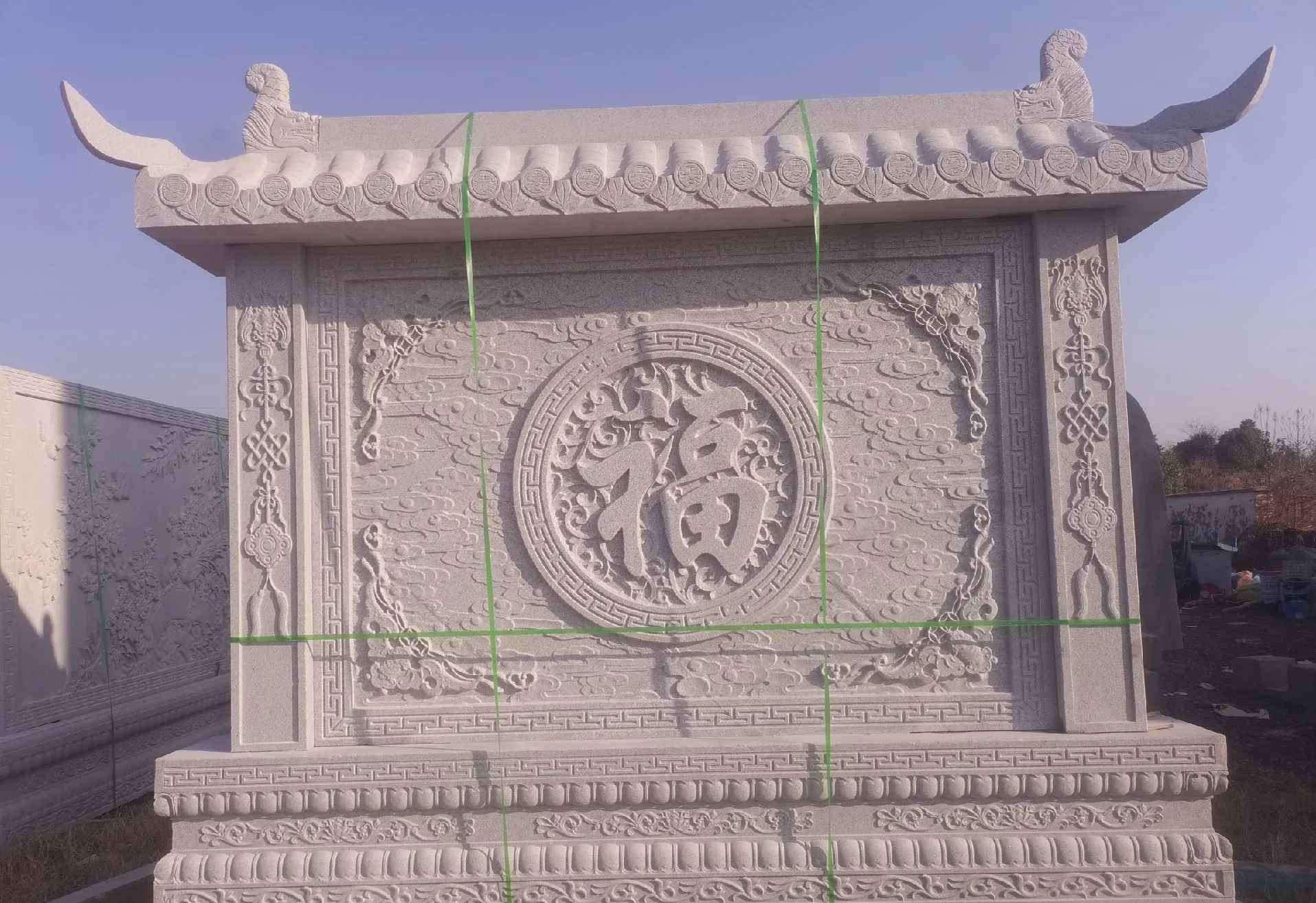长治 芝麻白花岗岩屏风，照壁，影壁